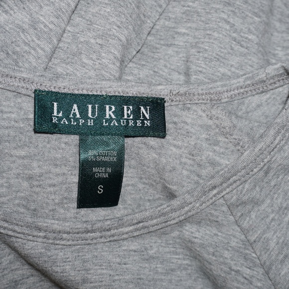 NWT Lauren RALPH LAUREN Heather gray cotton top - Picture 4 of 4